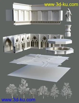 3D打印模型Gothic Courtyard的图片