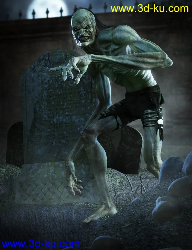 Grave Ghoul HD for Genesis 8 Male模型的图片2