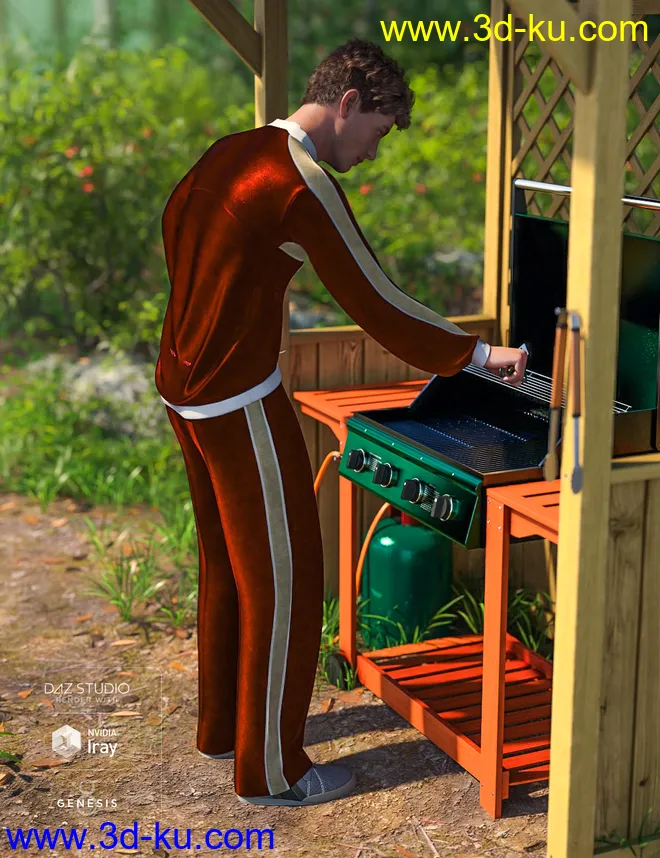 Grillin' Poses for Genesis 8模型的图片2