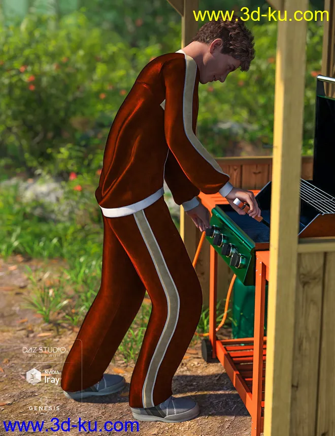 Grillin' Poses for Genesis 8模型的图片6