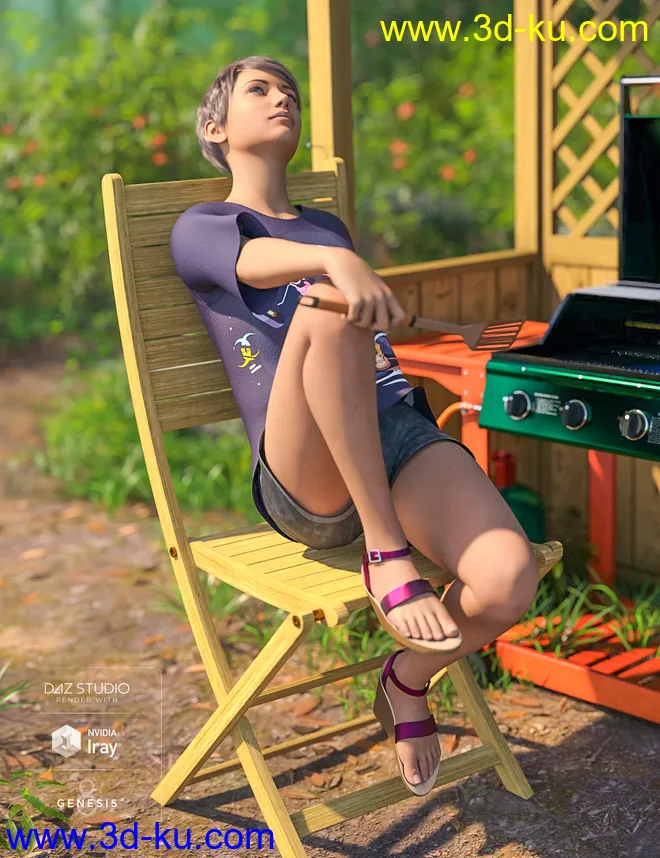 Grillin' Poses for Genesis 8模型的图片7
