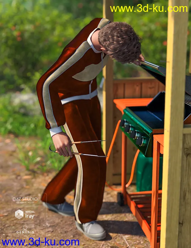 Grillin' Poses for Genesis 8模型的图片8