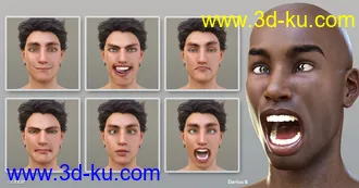 3D打印模型Grimaces - Dialable & One-Click Expressions for Genesis 8 Male的图片