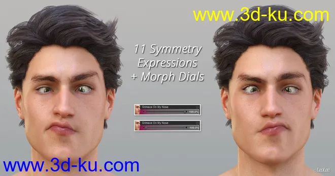 Grimaces - Dialable & One-Click Expressions for Genesis 8 Male模型的图片7