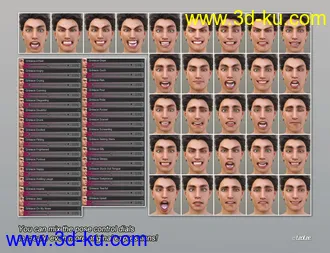 3D打印模型Grimaces - Dialable & One-Click Expressions for Genesis 8 Male的图片