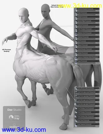 3D打印模型HD Physique Shaping for Genesis 8 Male Centaur的图片