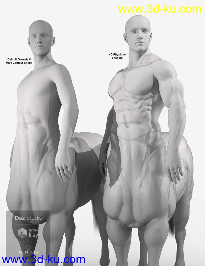 HD Physique Shaping for Genesis 8 Male Centaur模型的图片5