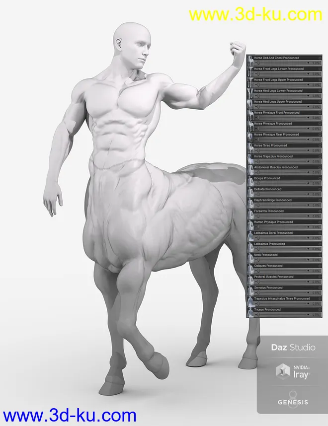 HD Physique Shaping for Genesis 8 Male Centaur模型的图片6