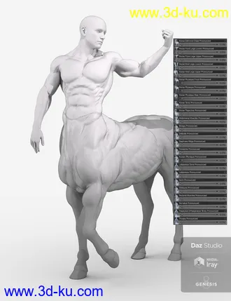 3D打印模型HD Physique Shaping for Genesis 8 Male Centaur的图片