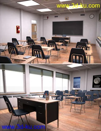 3D打印模型High School Classroom Interior的图片