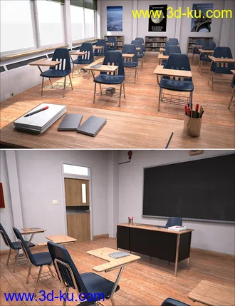 3D打印模型High School Classroom Interior的图片