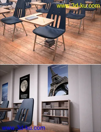 3D打印模型High School Classroom Interior的图片