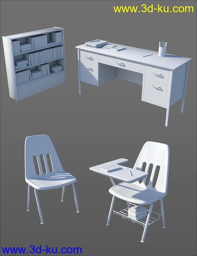 High School Classroom Interior模型的图片4
