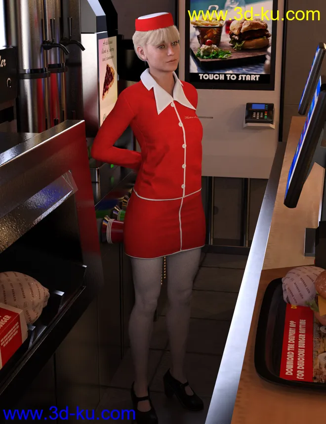 Hostess Uniform for Genesis 8 Female(s)模型的图片1