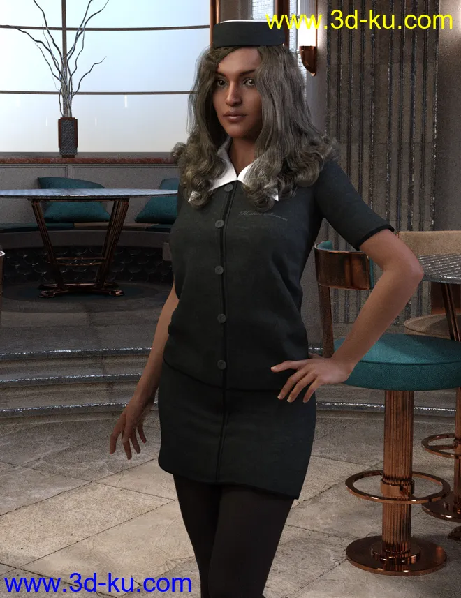 Hostess Uniform for Genesis 8 Female(s)模型的图片2