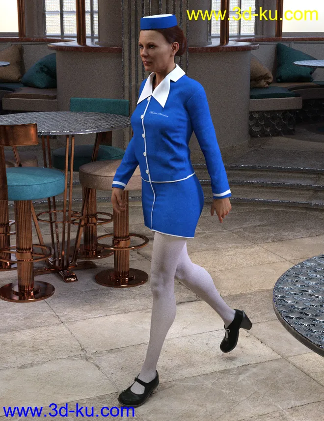 Hostess Uniform for Genesis 8 Female(s)模型的图片3
