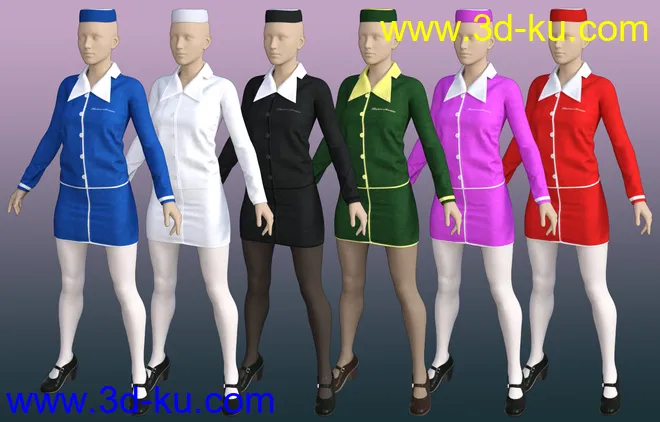 Hostess Uniform for Genesis 8 Female(s)模型的图片7