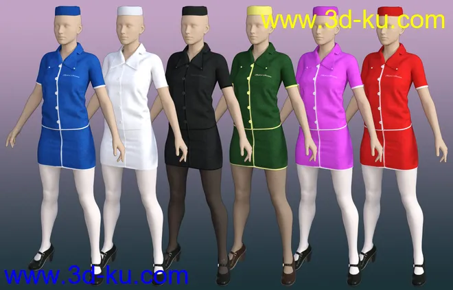 Hostess Uniform for Genesis 8 Female(s)模型的图片8