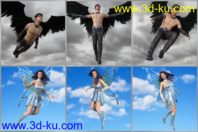 I Can Fly Poses for Genesis 3 & 8模型的图片4
