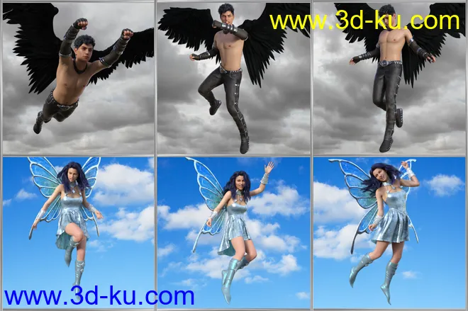 I Can Fly Poses for Genesis 3 & 8模型的图片5