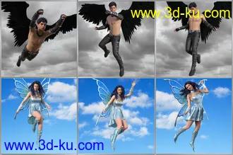 3D打印模型I Can Fly Poses for Genesis 3 & 8的图片
