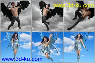 3D打印模型I Can Fly Poses for Genesis 3 & 8的图片