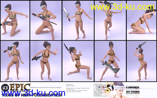 i13 Epic Pose Collection with Swords模型的图片6
