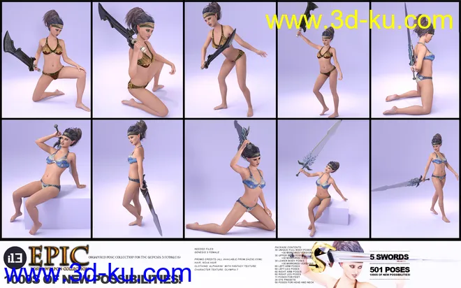 i13 Epic Pose Collection with Swords模型的图片7