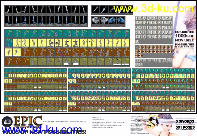 i13 Epic Pose Collection with Swords模型的图片8