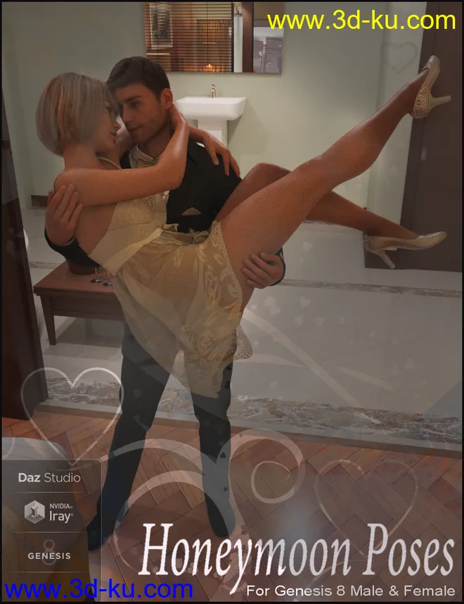 i3D Honeymoon Poses For Genesis 8模型的图片2