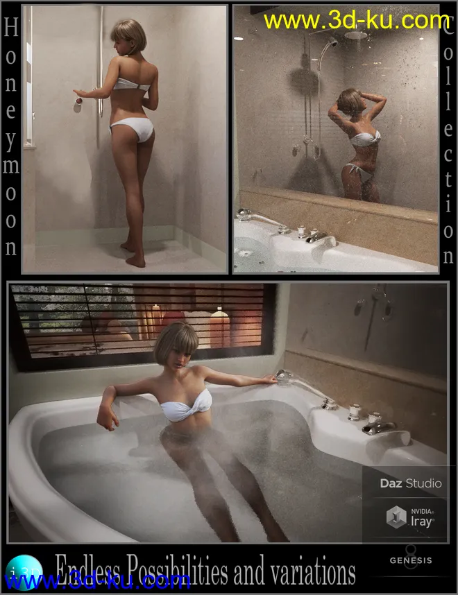 i3D Honeymoon Poses For Genesis 8模型的图片4