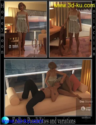 3D打印模型i3D Honeymoon Poses For Genesis 8的图片