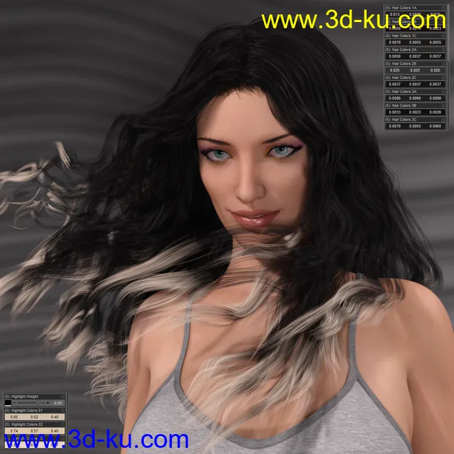 IDG Iray Selectable Hair Color Shader (Update)模型的图片5