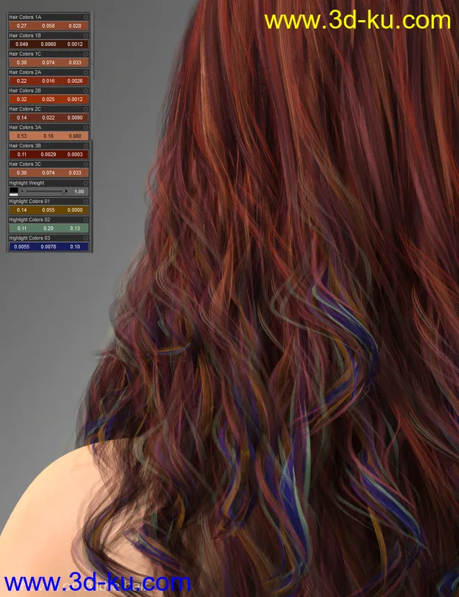 IDG Iray Selectable Hair Color Shader (Update)模型的图片8