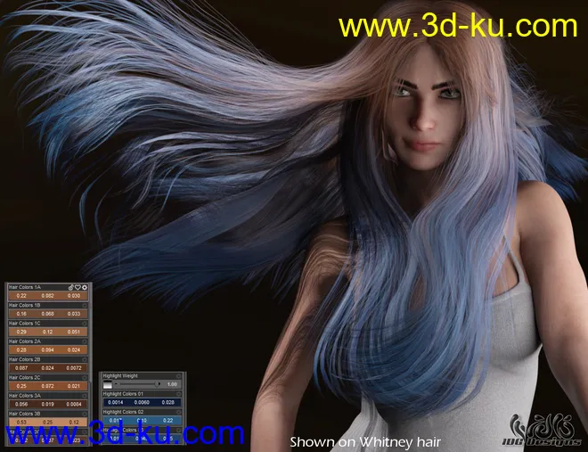 IDG Iray Selectable Hair Color Shader (Update)模型的图片9