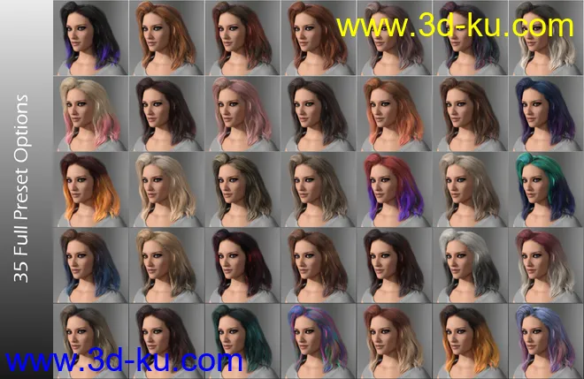 IDG Iray Selectable Hair Color Shader (Update)模型的图片10