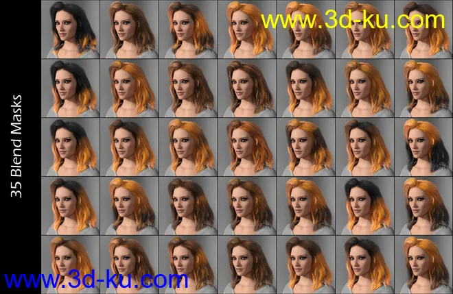 IDG Iray Selectable Hair Color Shader (Update)模型的图片16
