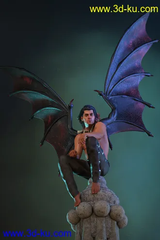 3D打印模型Infernal Wings for Genesis 8 Male(s) and Genesis 8 Female(s)的图片