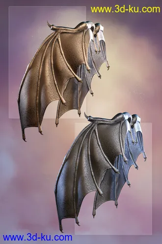 3D打印模型Infernal Wings for Genesis 8 Male(s) and Genesis 8 Female(s)的图片