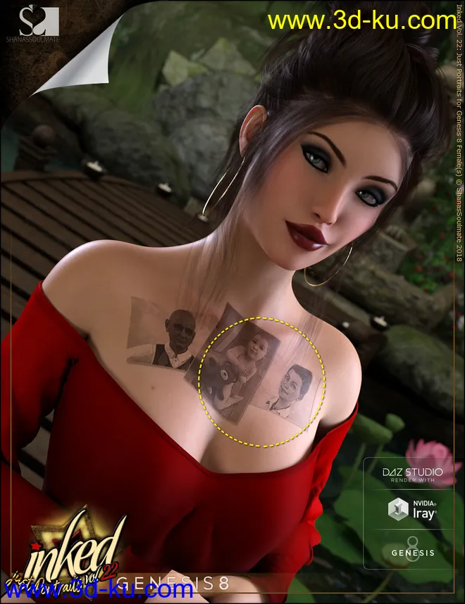 Inked Vol.22 - Just Portraits for Genesis 8 Female(s)模型的图片6