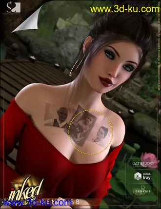 3D打印模型Inked Vol.22 - Just Portraits for Genesis 8 Female(s)的图片