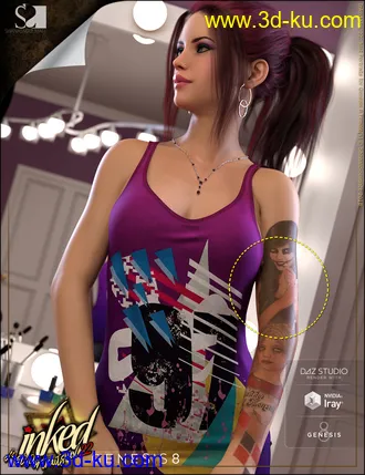 3D打印模型Inked Vol.22 - Just Portraits for Genesis 8 Female(s)的图片