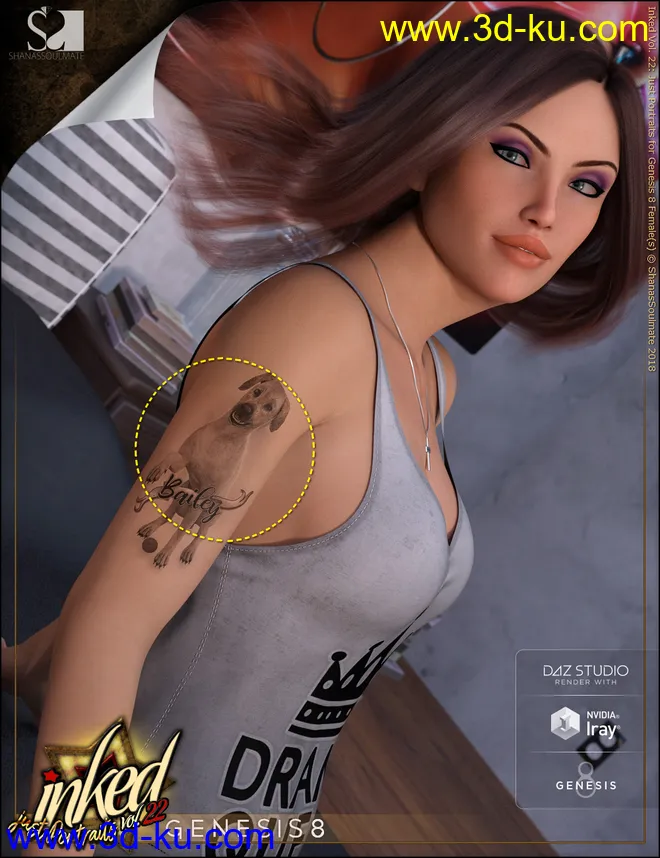 Inked Vol.22 - Just Portraits for Genesis 8 Female(s)模型的图片8