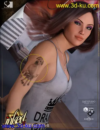 3D打印模型Inked Vol.22 - Just Portraits for Genesis 8 Female(s)的图片