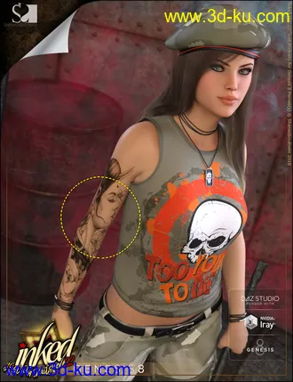 3D打印模型Inked Vol.22 - Just Portraits for Genesis 8 Female(s)的图片