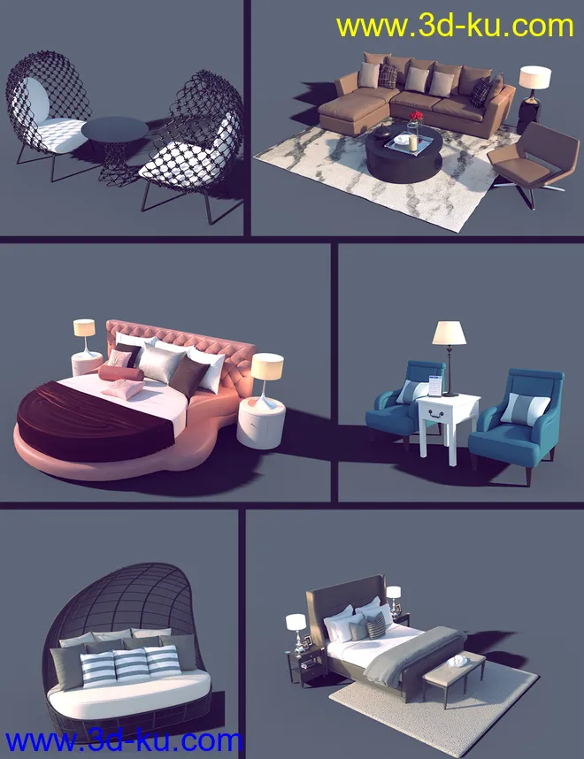 Interior Furniture 01模型的图片1