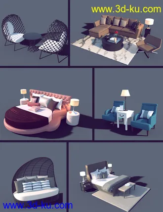 3D打印模型Interior Furniture 01的图片