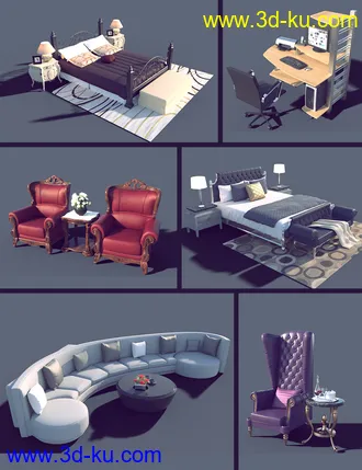 3D打印模型Interior Furniture 02的图片