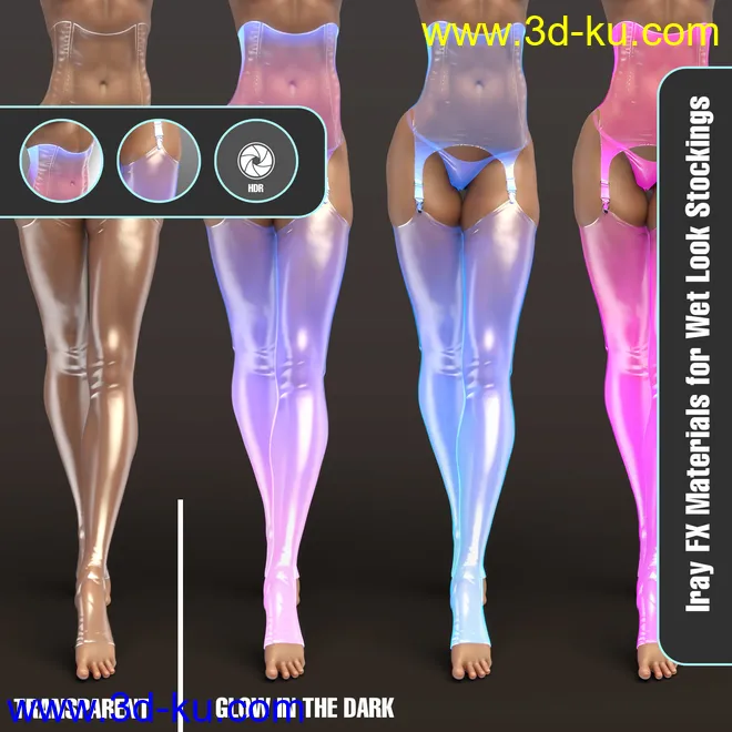 Iray FX Material Addon for Wet Look Stockings模型的图片1