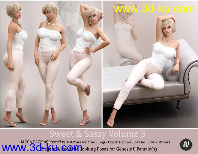 iV Sweet & Sassy Vol. 5 Pose Collection for Genesis 8 Female(s)模型的图片2